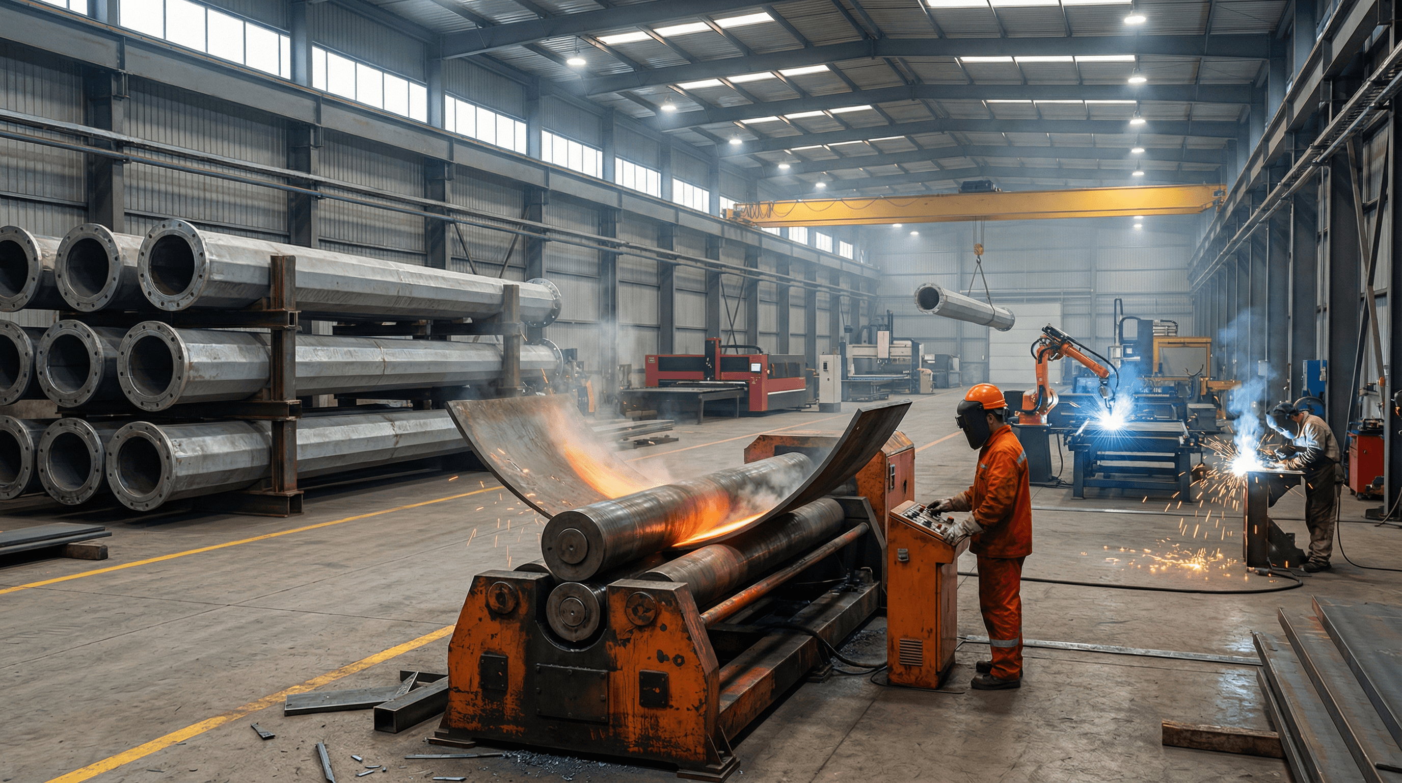 Power Transmission Tower Manufacturing Workshop