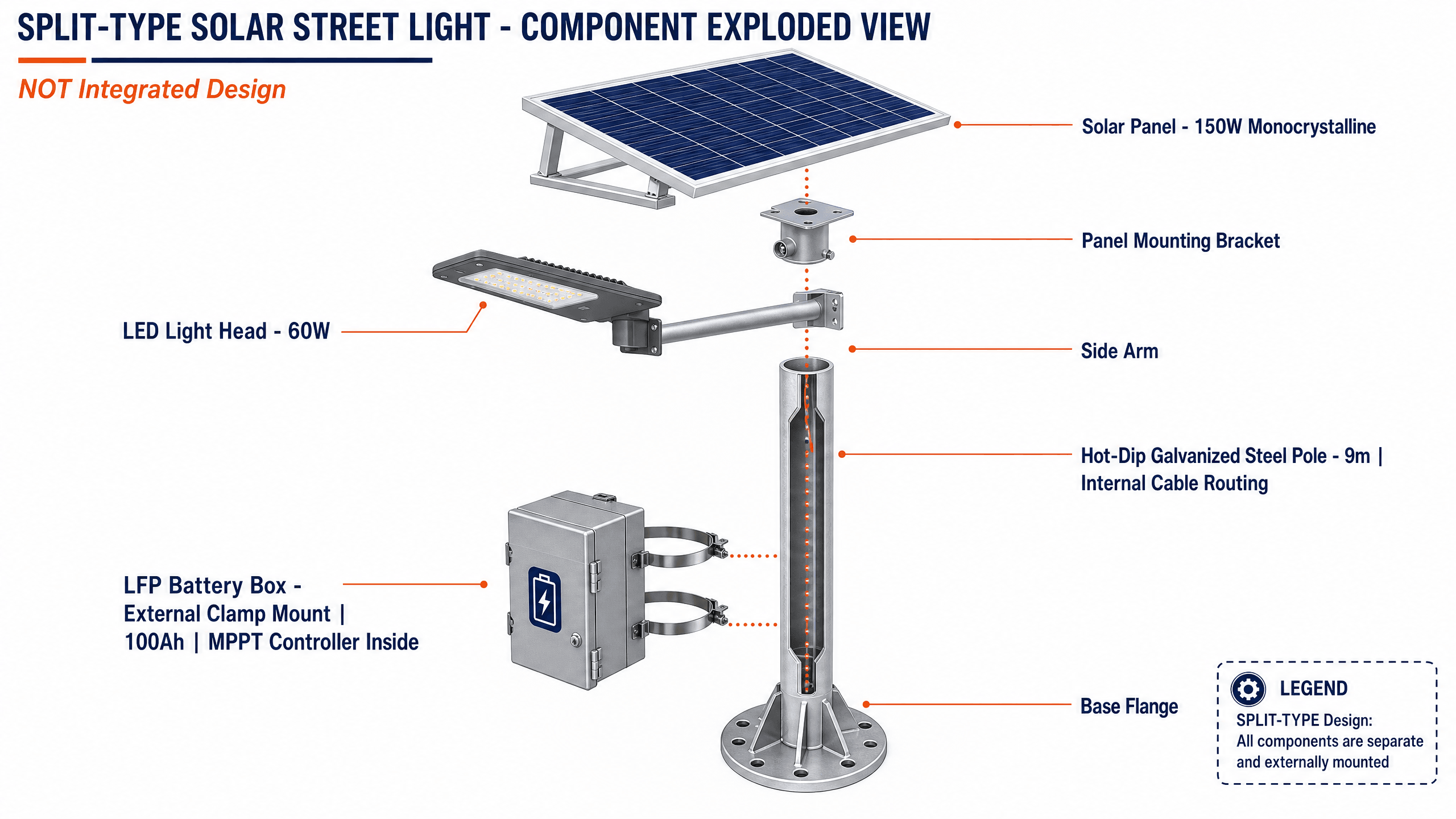 Solar Streetlight (Split-Type) - function diagram