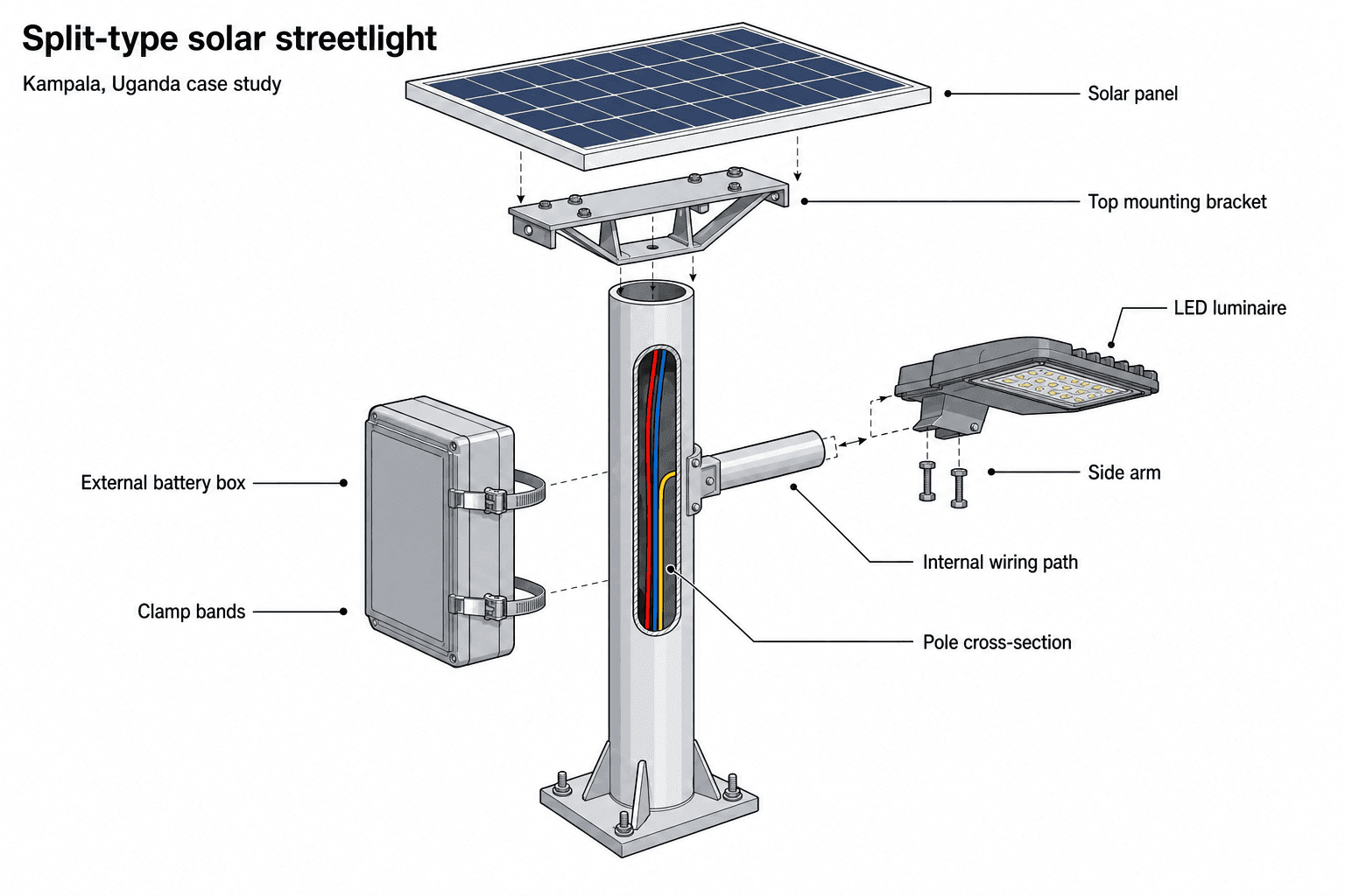 Solar Streetlight (Split-Type) - function diagram