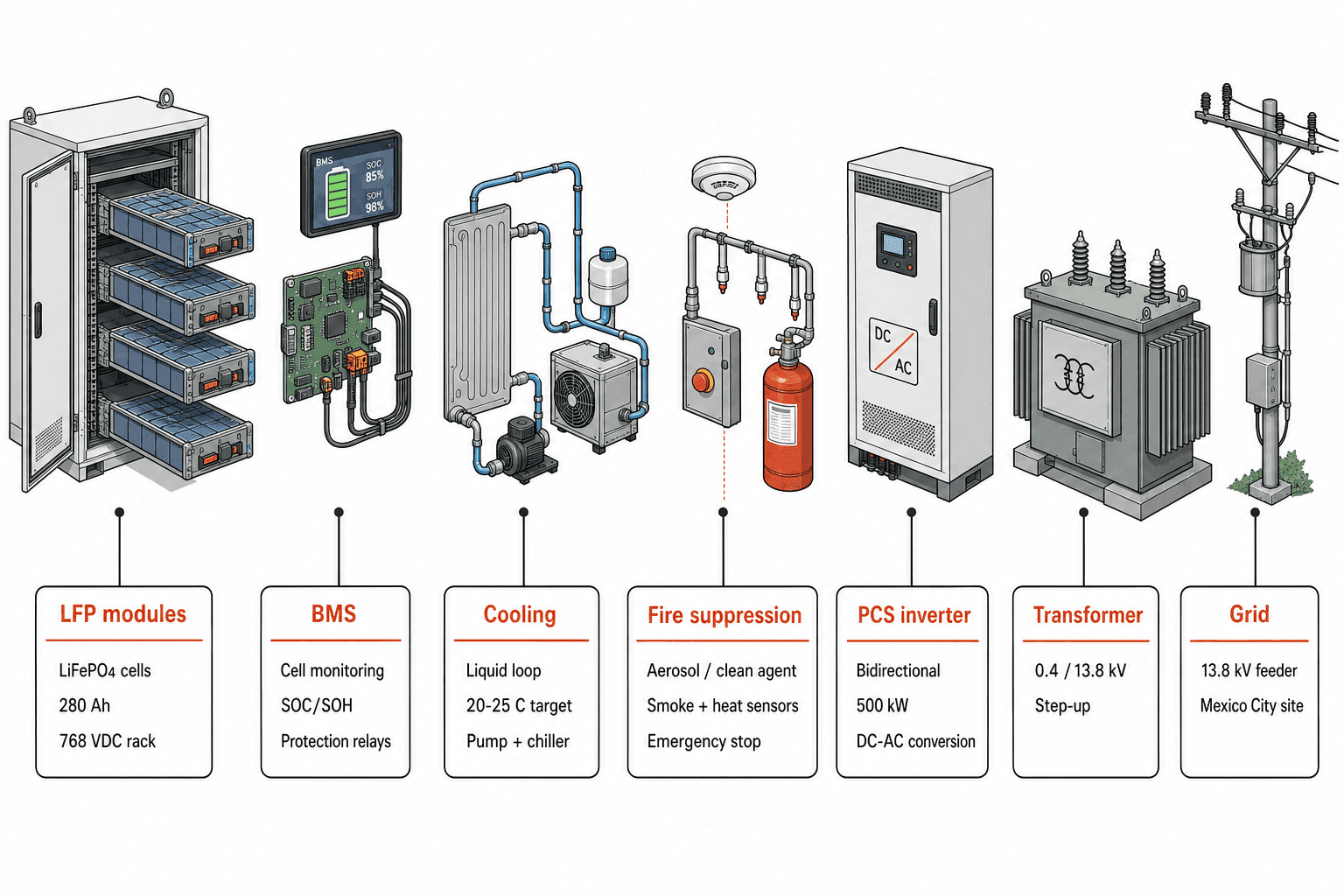 Battery Energy Storage (BESS) - diagrama de função
