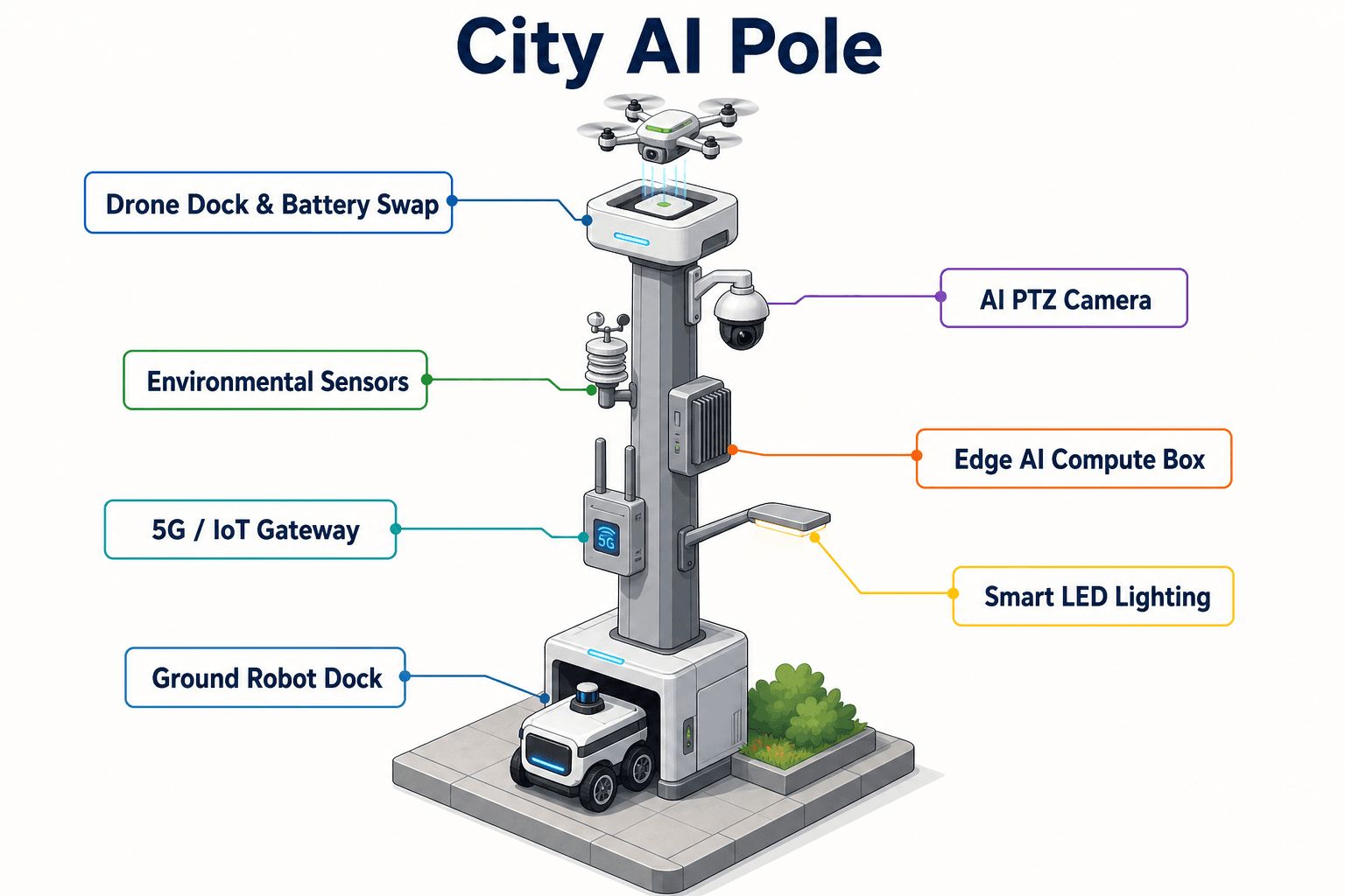 مخطط نظام عمود City AI — Lisbon, Portugal