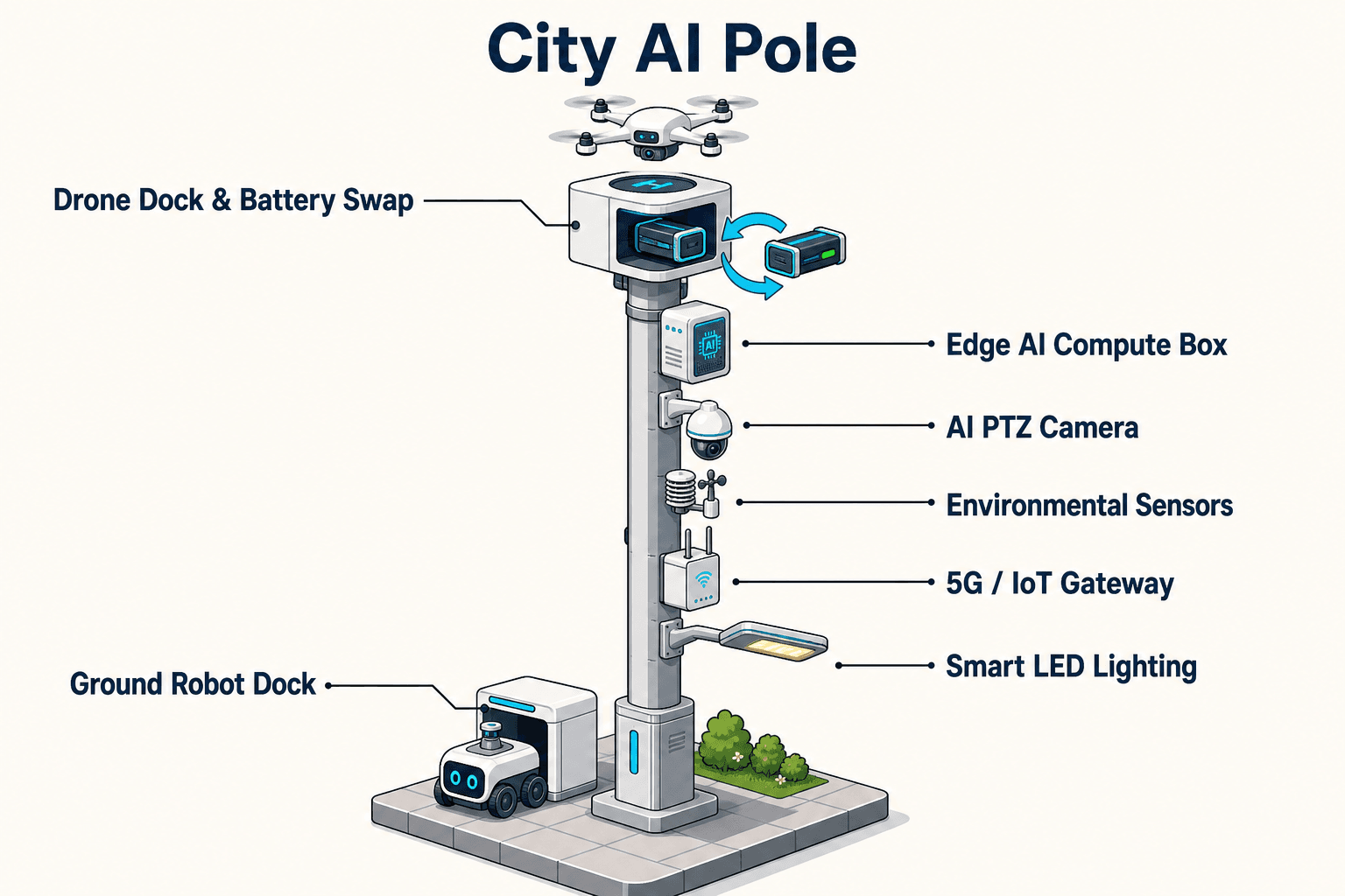City AI ポールのシステム図 — Singapore, Singapore