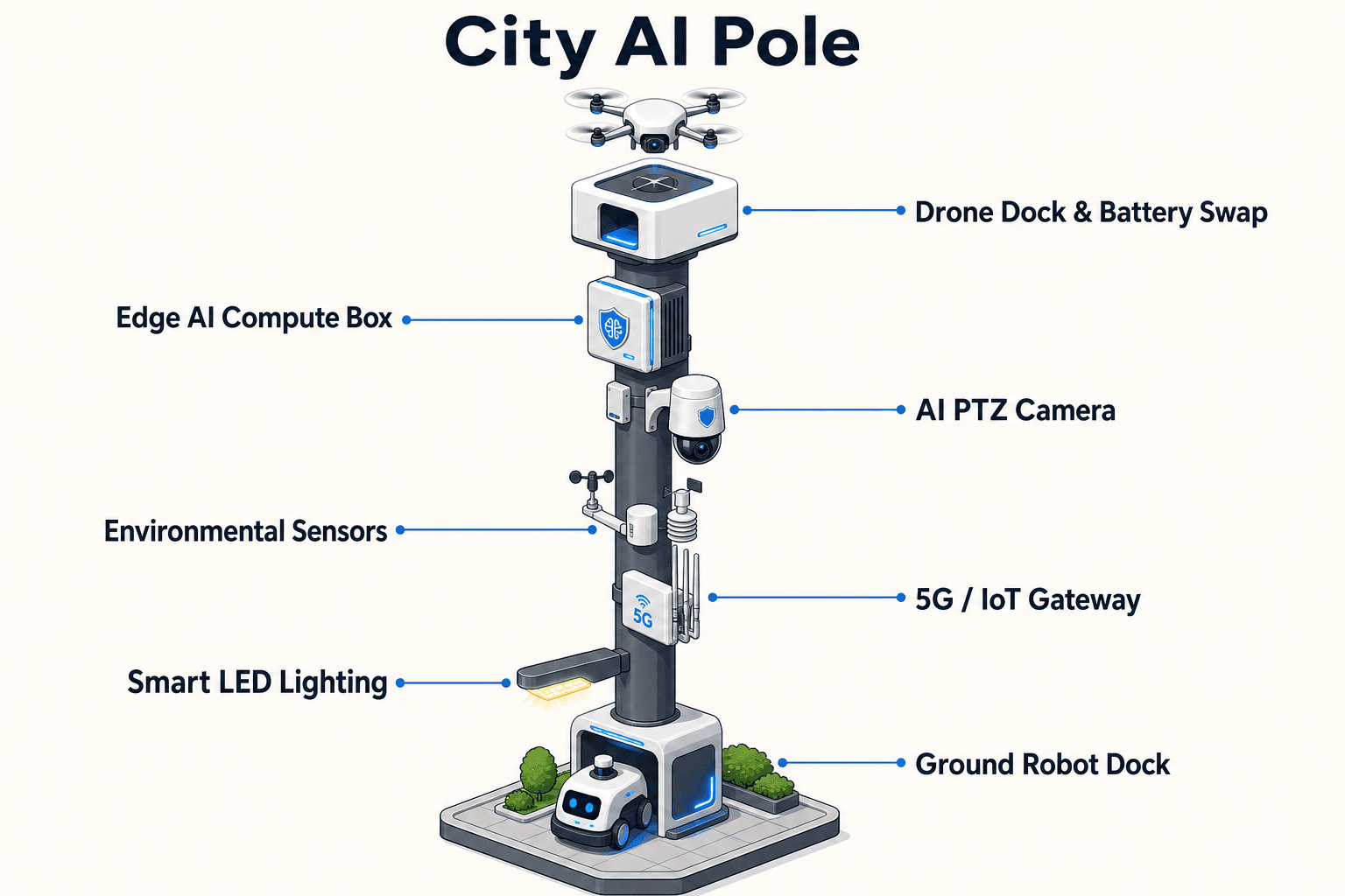 diagrama do sistema do poste City AI — Nairobi, Kenya