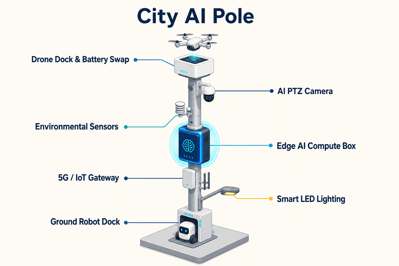 City AI ポールのシステム図 — Jakarta, Indonesia