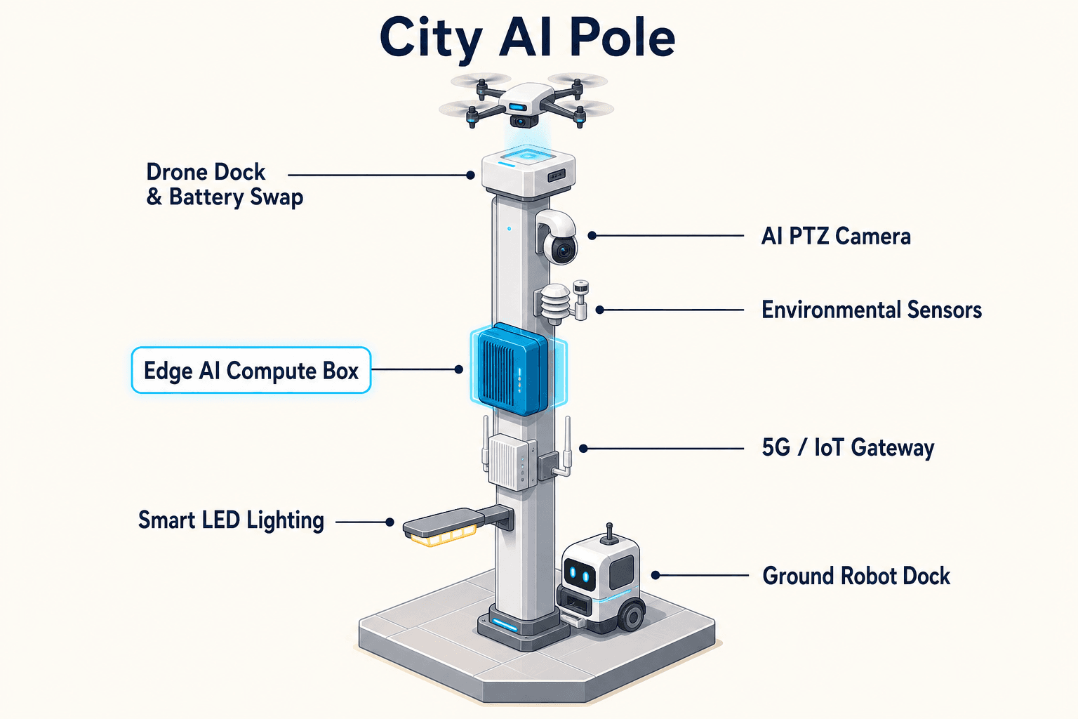 City AI ポールのシステム図 — Bangkok, Thailand