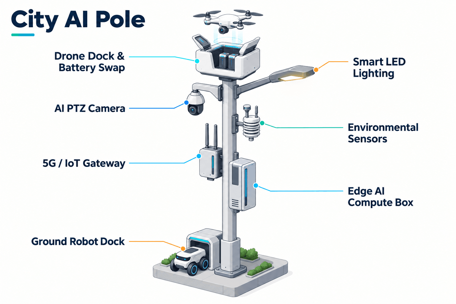system diagram of the City AI Pole — Ho Chi Minh City, Vietnam