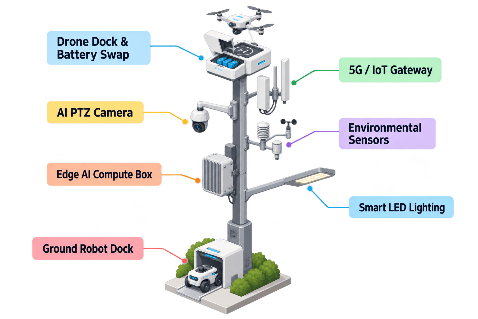 system diagram of the City AI Pole — Casablanca, Morocco