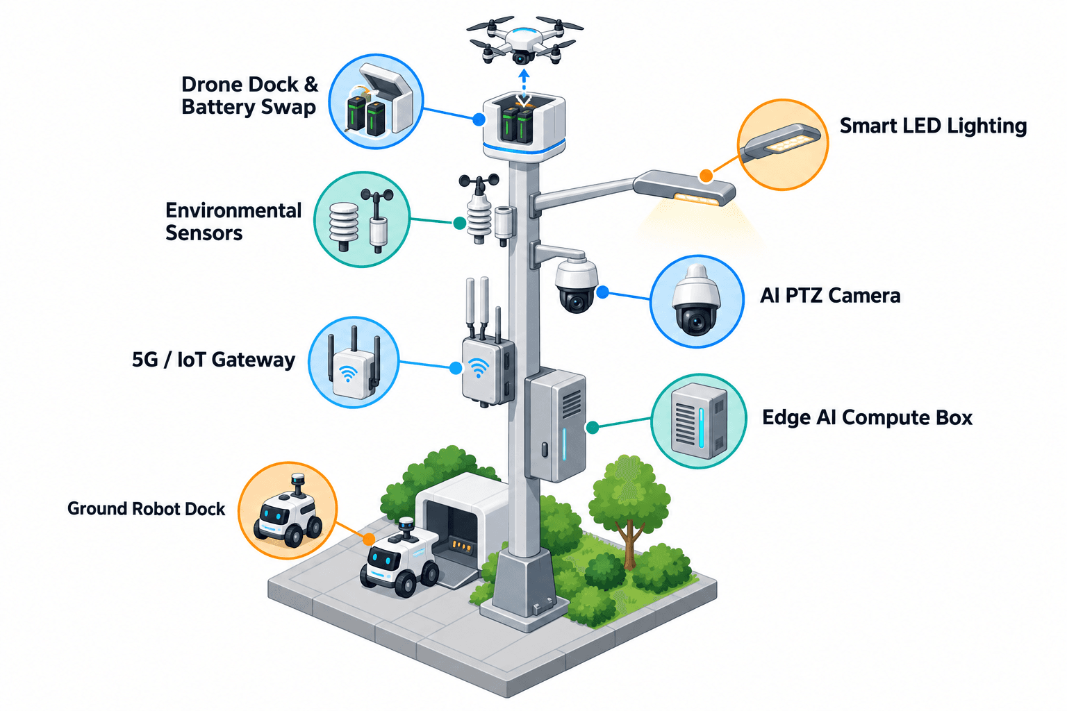 system diagram of the City AI Pole — São Paulo, Brazil