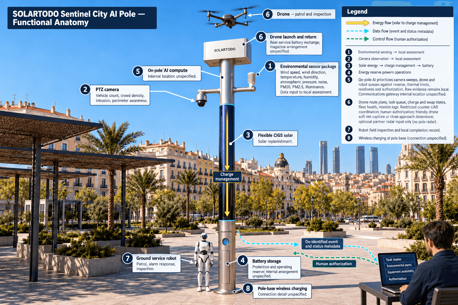 functional anatomy of the City AI Pole — Madrid, Spain