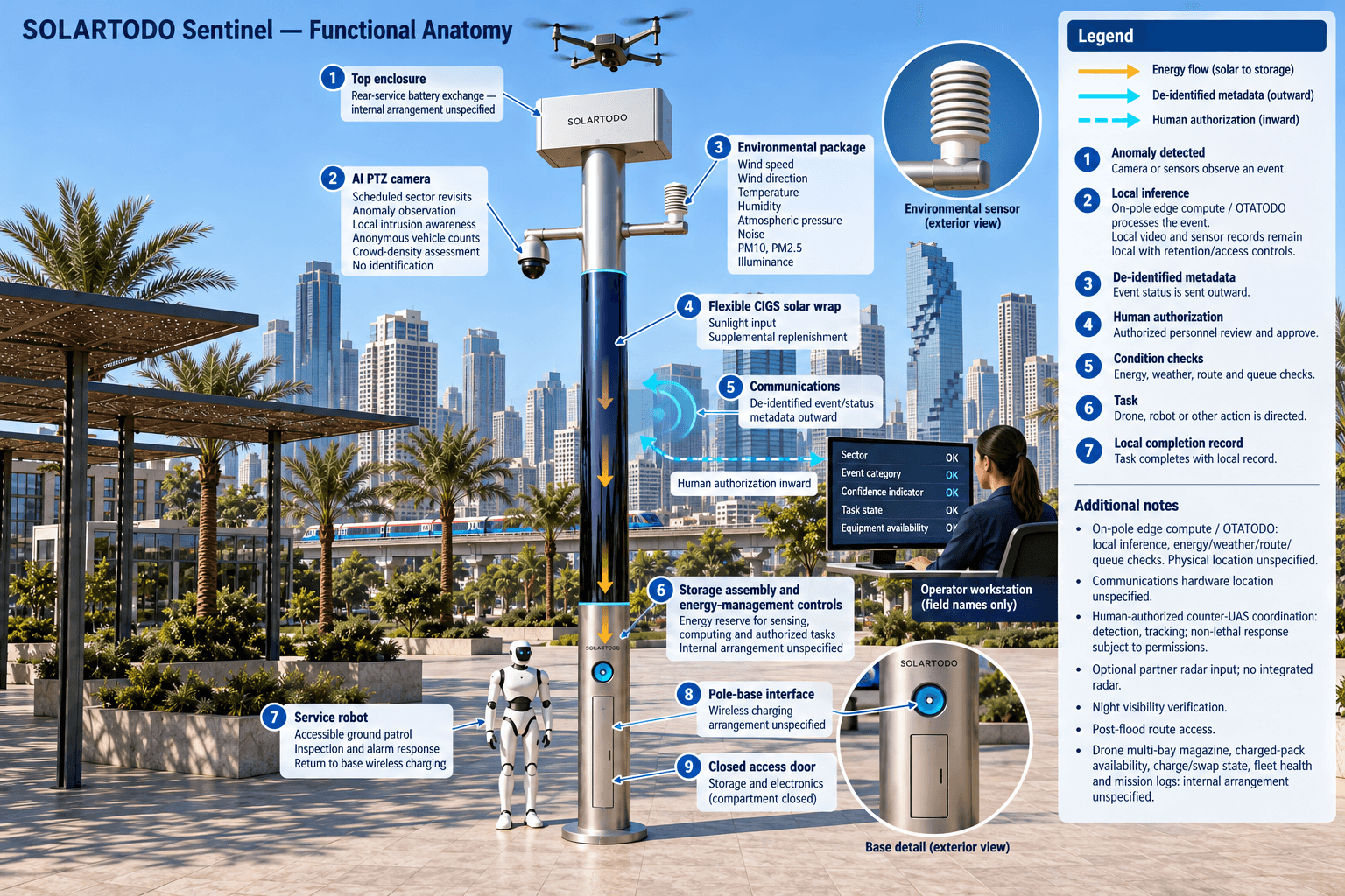 functional anatomy of the City AI Pole — Bangkok, Thailand