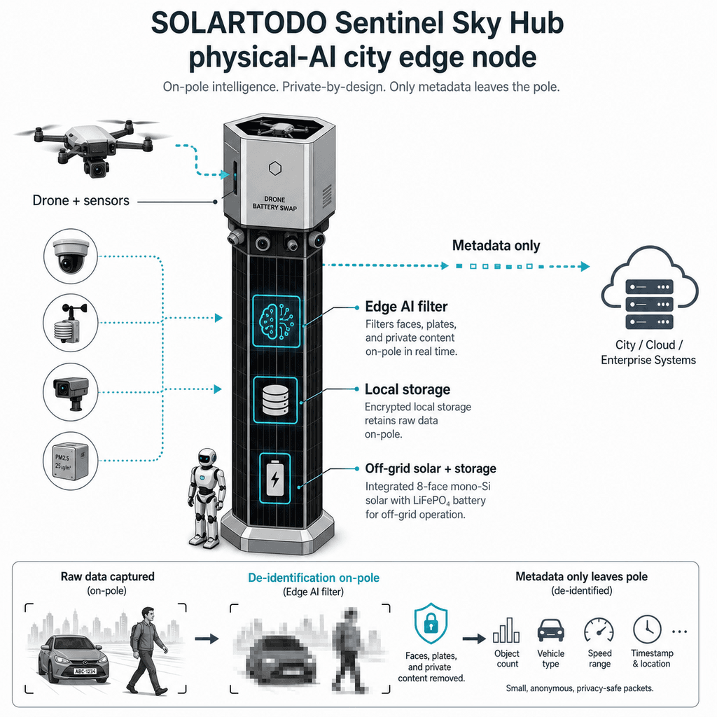 أعمدة Sky Hub الذكية: إرساء متكامل للطائرات المسيّرة من أجل… — رسم معلوماتي 1