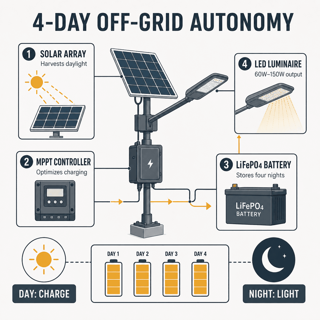 شركة تصنيع مصابيح شوارع تعمل بالطاقة الشمسية | SOLARTODO — رسم معلوماتي 1