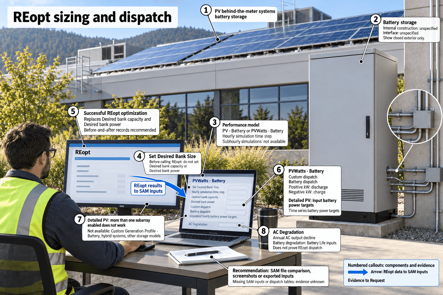 What PV bidder evidence should show whether REopt battery… — Detailed functional anatomy