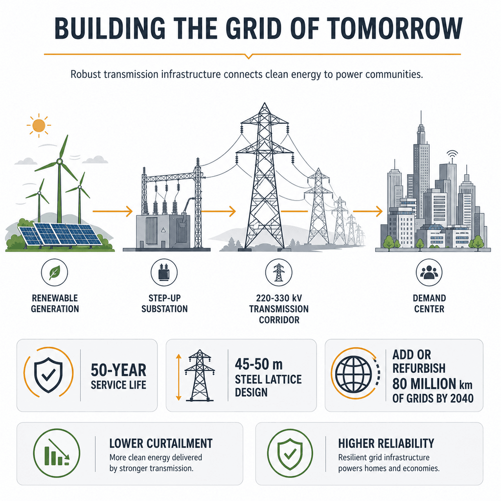 Electric Transmission Tower Structure Guide — infographic 2