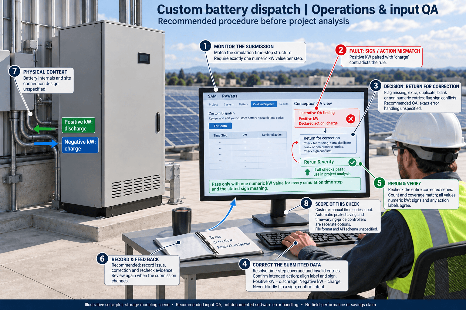 Contrôle d’acceptation des soumissions de dispatching personnalisé de batterie — Exploitation et maintenance détaillées du système