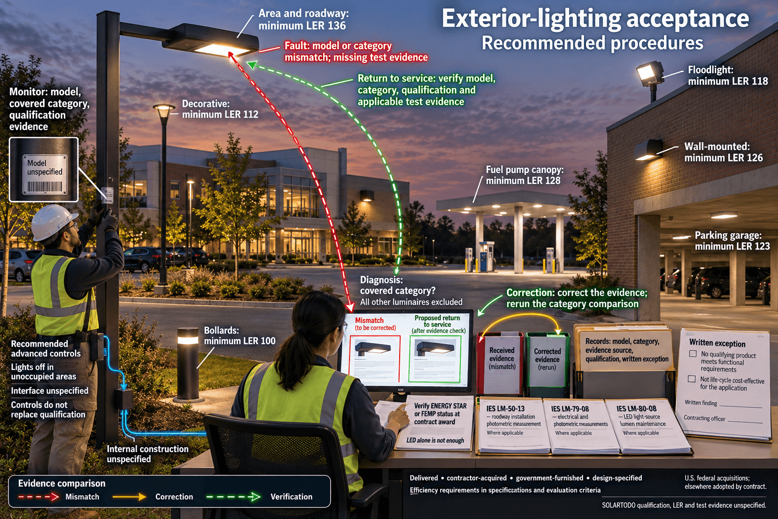 Acceptance Tests for Energy-Efficient Exterior Luminaires — Detailed system operations and maintenance