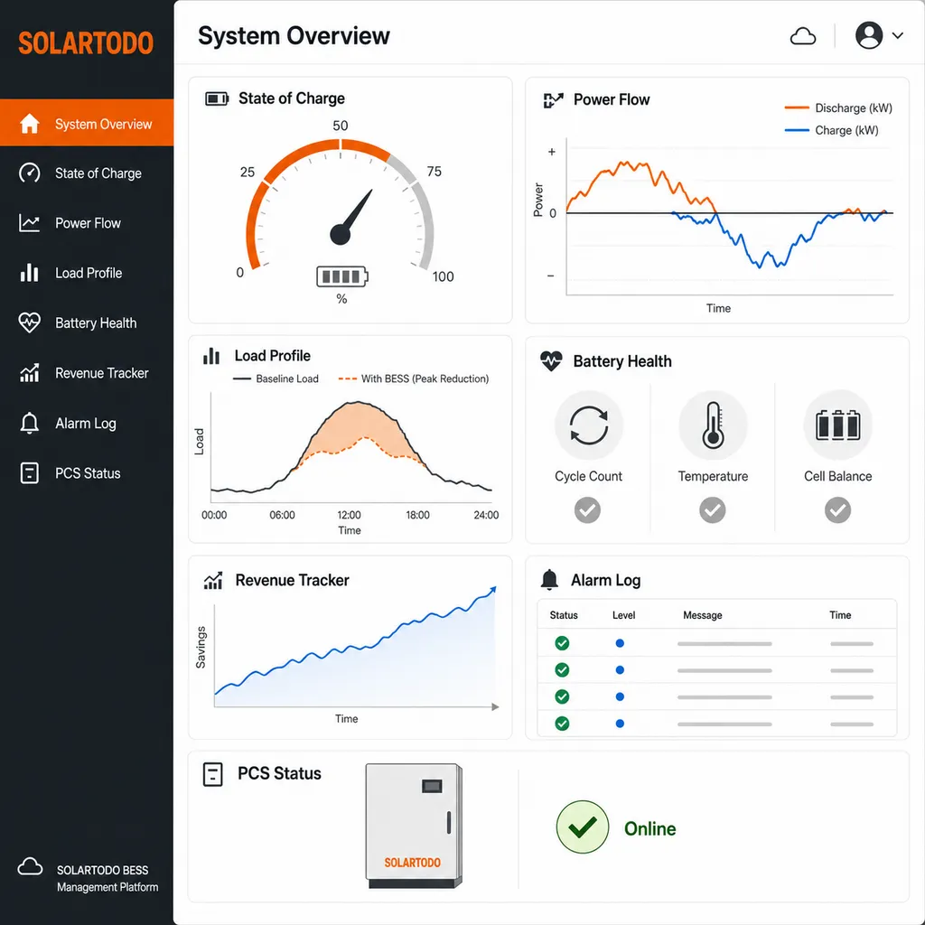 30kWh BESS cloud monitoring platform and cabinet installation for solar self-consumption energy management