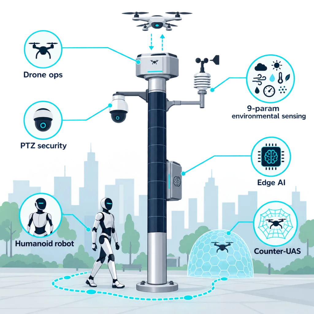 Interface de surveillance cloud et flux d'installation pour le reseau de poteaux intelligents SOLARTODO Sky Hub